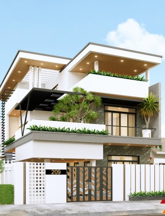 BIỆT THỰ PHỐ 3 TẦNG HIỆN ĐẠI MS01
